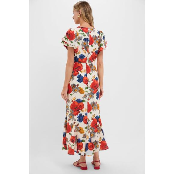 TUCKERNUCK Crimson Poppy Cotton Linen Elodie Dress Size 4 NWT - Picture 2 of 8